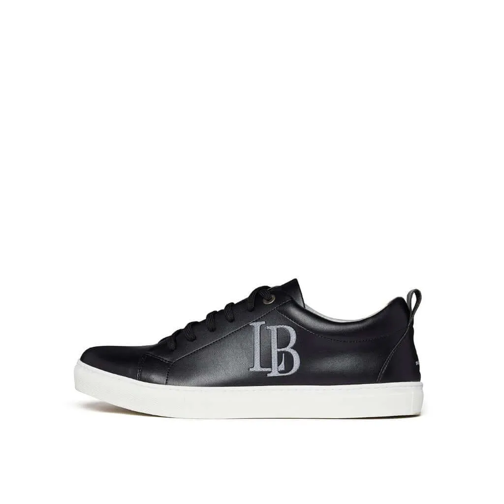 Vegan Leather Trainers - LB Black Apple Leather Sneakers Men