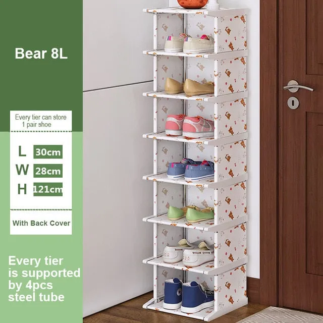 Vertical Shoe Rack Removable Shoe Organizer Shelf Living Room Corner Shoe Cabinet