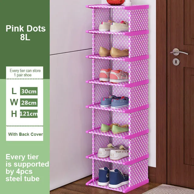 Vertical Shoe Rack Removable Shoe Organizer Shelf Living Room Corner Shoe Cabinet